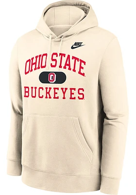 Nike Ohio State Buckeyes Mens Natural Legacy Primary Logo Long Sleeve Hoodie