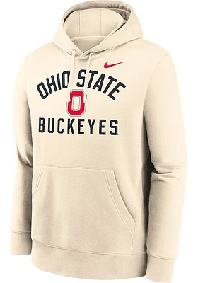 Nike Ohio State Buckeyes Mens Natural Primary Logo Long Sleeve Hoodie