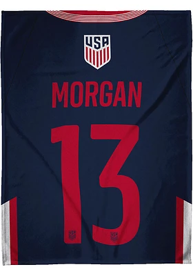 USWNT 60x80 Alex Morgan Raschel Throw Blanket - Blue