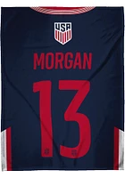 USWNT 60x80 Alex Morgan Raschel Throw Blanket - Blue