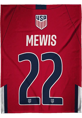 USWNT 60x80 Kristie Mewis Raschel Throw Blanket - Red