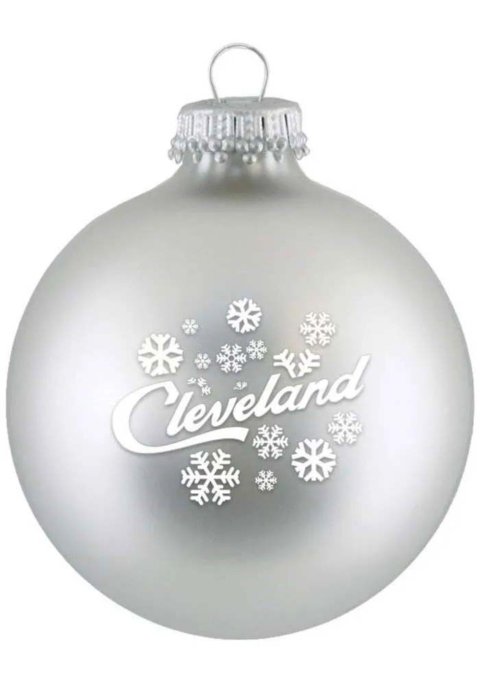 Cleveland Snowflakes Glass Ball Ornament