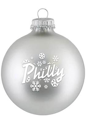 Philadelphia Snowflakes Glass Ball Ornament - Silver