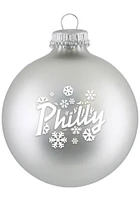 Philadelphia Snowflakes Glass Ball Ornament - Silver