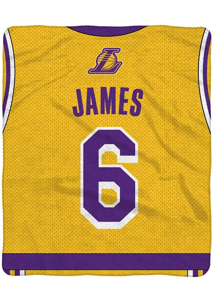 Los Angeles Lakers 60x80 LeBron James Jersey Raschel Blanket