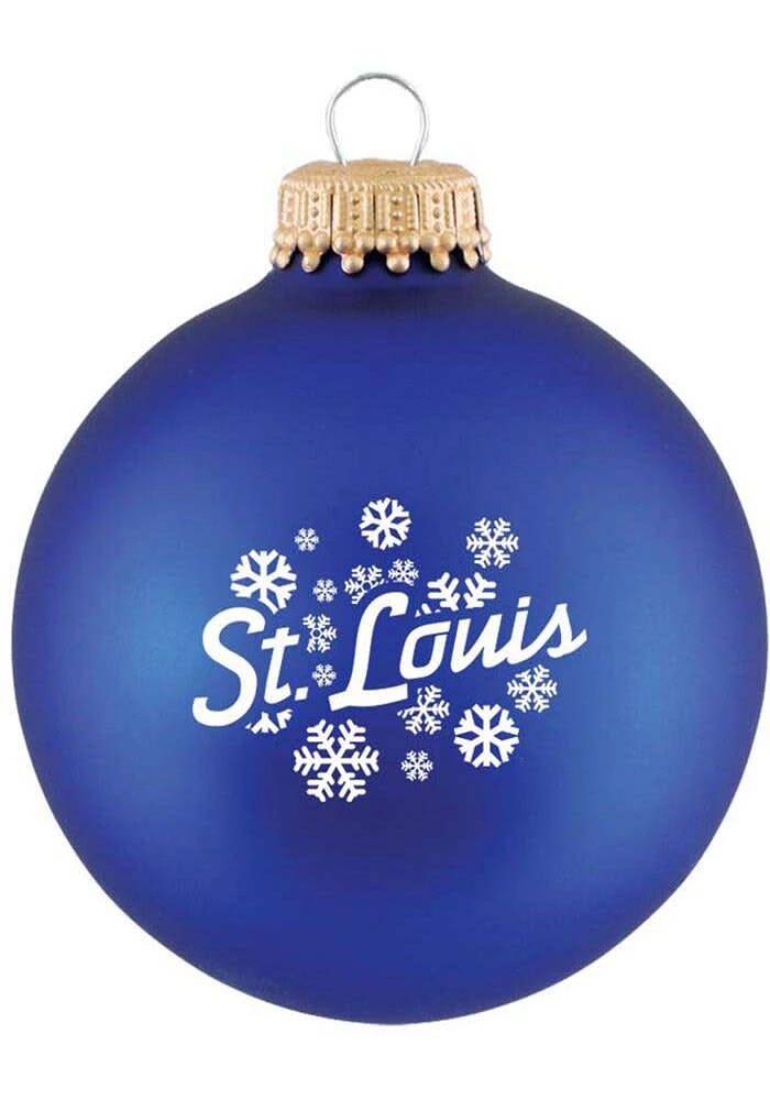 St Louis Snowflakes Blue Glass Ball Ornament - Blue