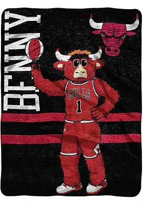 Chicago Bulls Mascot 60x80 Raschel Throw Blanket - Red