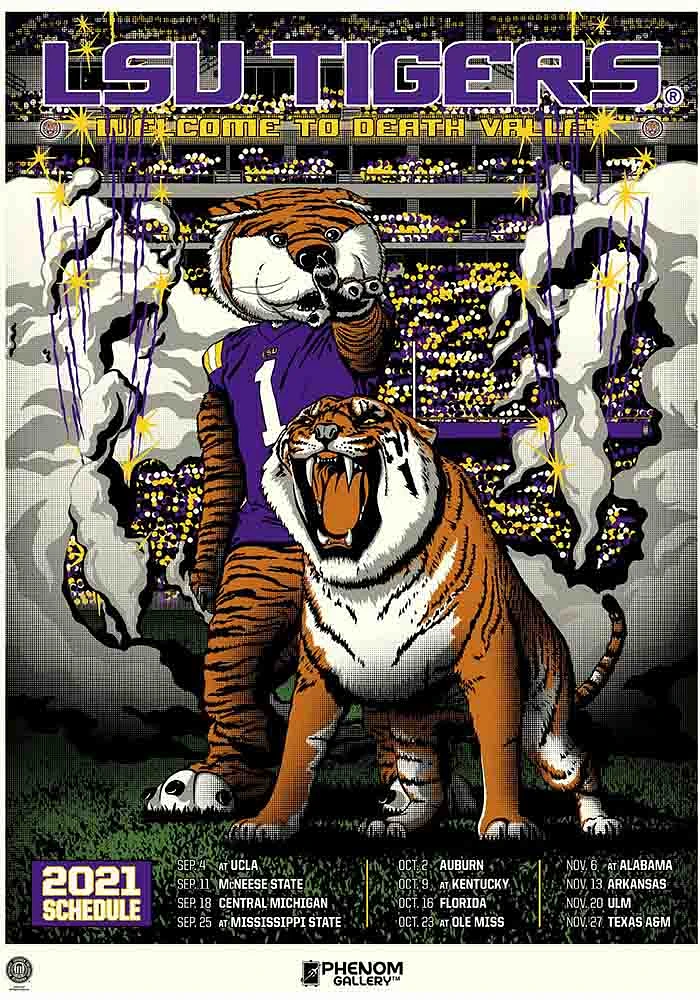 LSU Tigers 18x24 2021 Schedule Unframed Poster