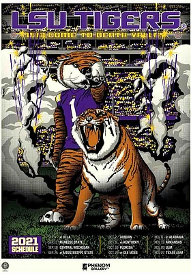 LSU Tigers 18x24 2021 Schedule Unframed Poster
