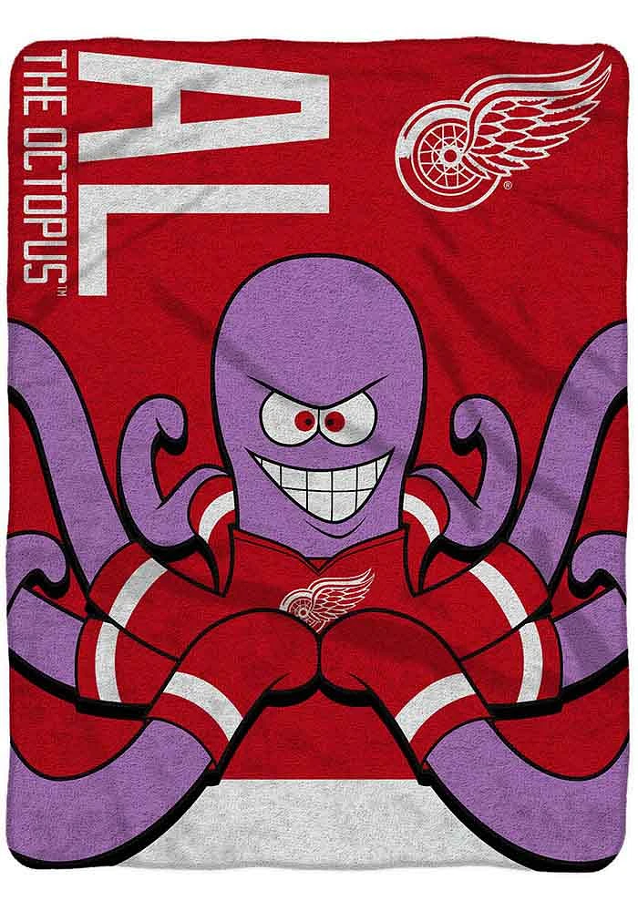 Detroit Red Wings Mascot 60x80 Raschel Throw Blanket - Red