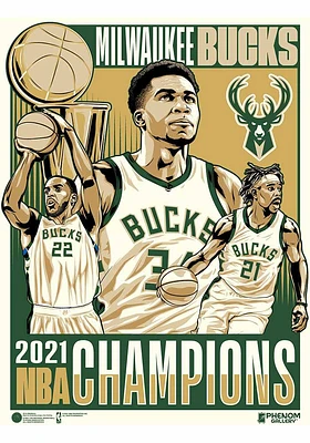 Milwaukee Bucks 18x24 2021 NBA Championship Unframed Poster