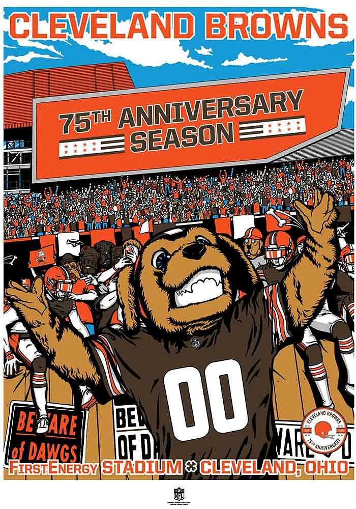 Cleveland Browns 18x24 75th Anniversary Unframed Poster