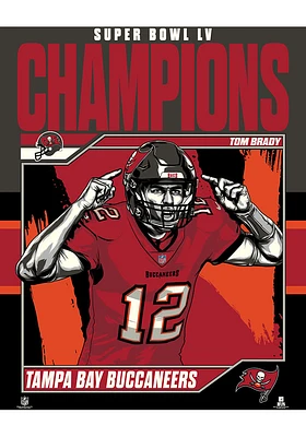 Tampa Bay Buccaneers 18x24 Super Bowl LV Tom Brady Champions Unframed Poster