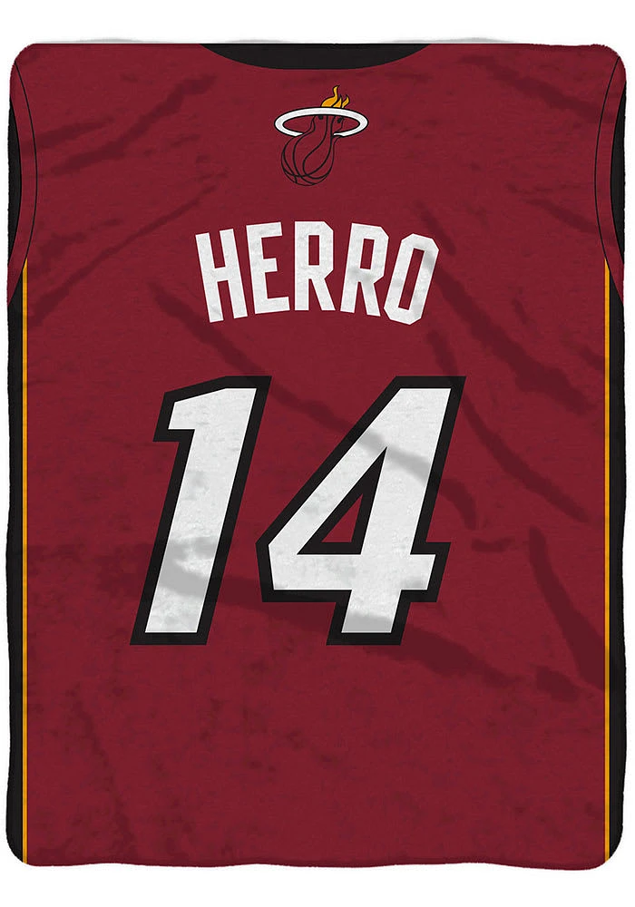 Miami Heat Tyler Herro 60x80 Jersey Raschel Throw Blanket - Red