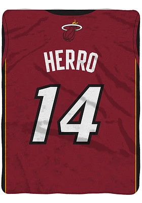 Miami Heat Tyler Herro 60x80 Jersey Raschel Throw Blanket - Red