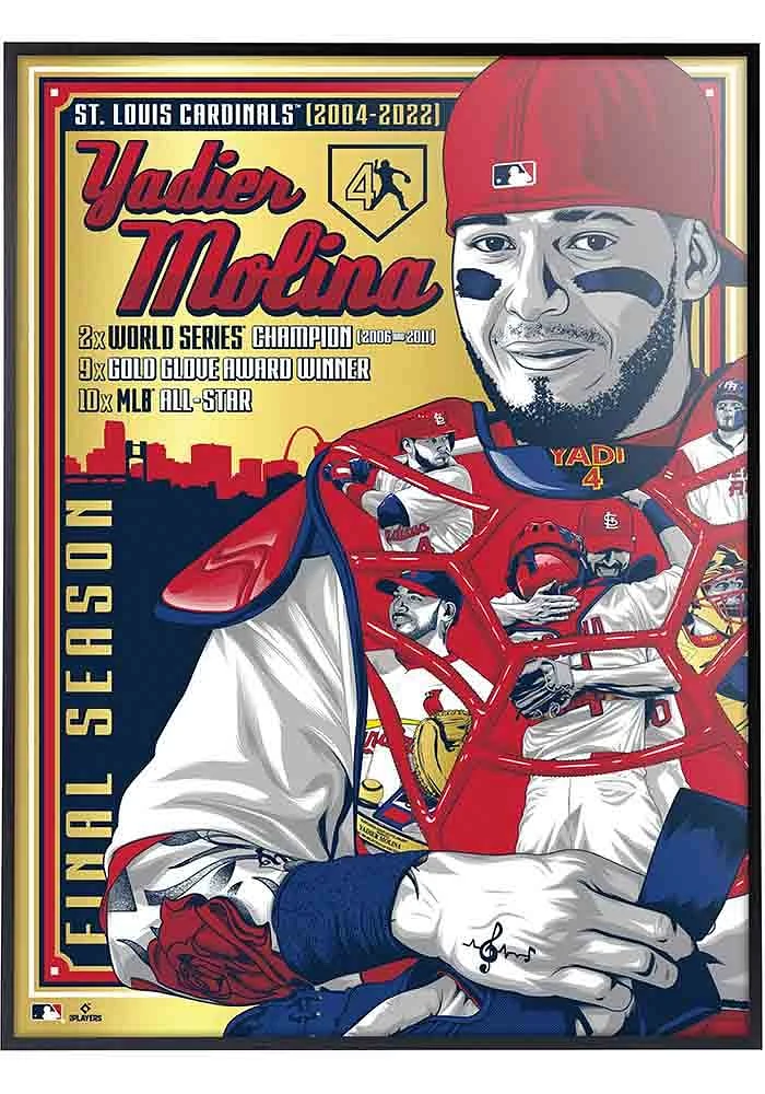 St Louis Cardinals Yadier Molina 18x24 Framed Posters