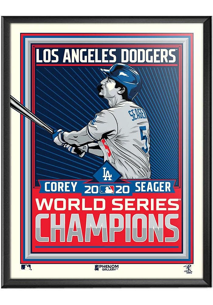Los Angeles Dodgers Corey Seager 2020 World Series Champs Deluxe Framed Posters