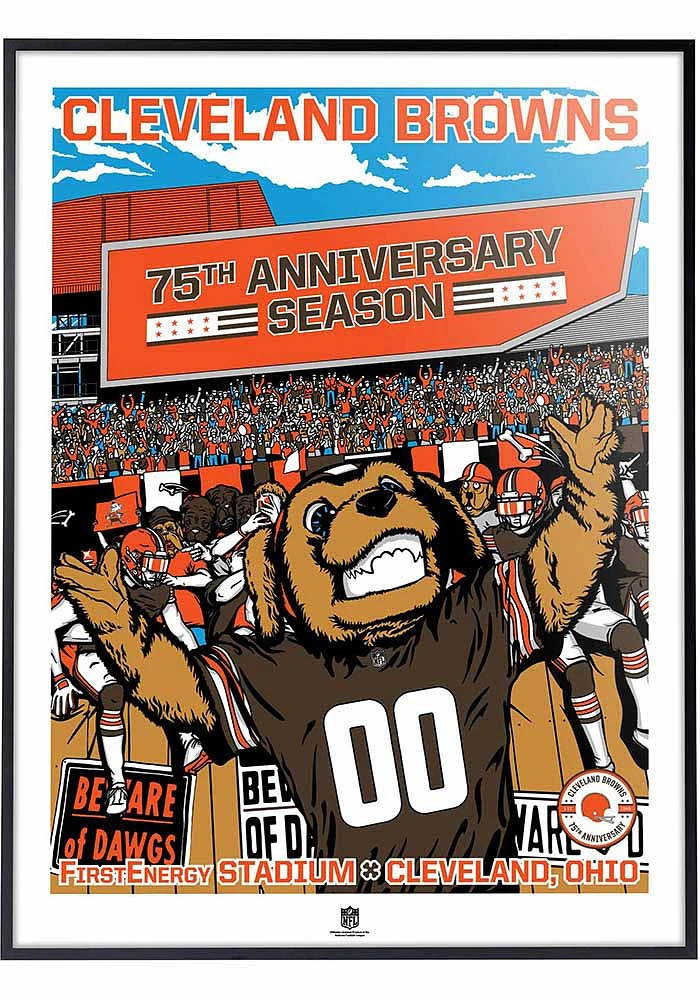 Cleveland Browns 75th Anniversary Deluxe Framed Posters