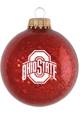 Ohio State Buckeyes Sparkle Ornament - Red
