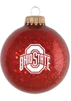 Ohio State Buckeyes Sparkle Ornament - Red
