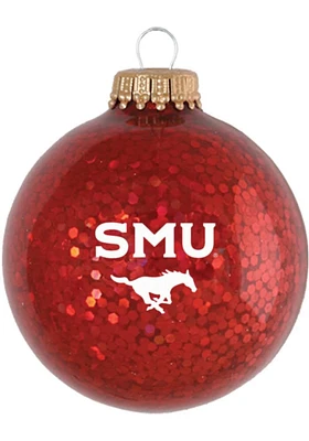 SMU Mustangs Sparkle Ornament - Red