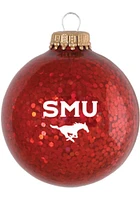 SMU Mustangs Sparkle Ornament - Red
