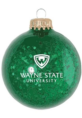 Wayne State Warriors Sparkle Ornament - Green