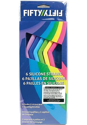 Local Gear 6-Pack Silicon Reusable Straws Drinkware Accessories