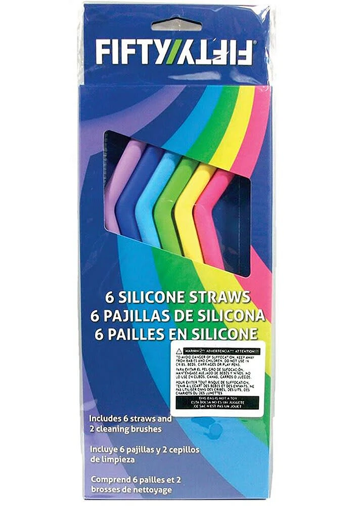 Local Gear 6-Pack Silicon Reusable Straws Style Drinkware Accessories