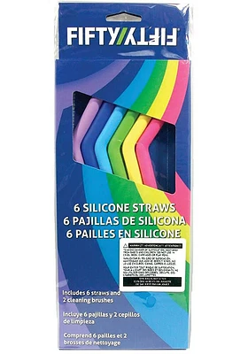 Local Gear 6-Pack Silicon Reusable Straws Style Drinkware Accessories