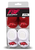 Arkansas Razorbacks 2pk Knit Baby Bootie Boxed Set