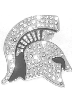 Michigan State Spartans Crystal Car Emblem - Silver