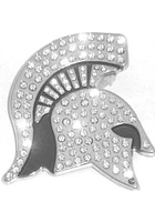 Michigan State Spartans Crystal Car Emblem - Silver