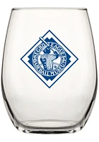 Kansas City Monarchs 15 OZ Blue Heart Red KC Stemless Wine Glass