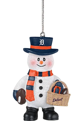 Detroit Tigers Snowman Basket Ornament -