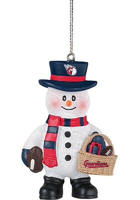 Cleveland Guardians Snowman Basket Ornament -