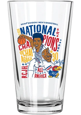 Kansas Jayhawks 16oz Ochai Agbagi #1 Pint Glass