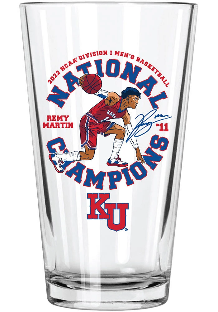 Kansas Jayhawks 16oz Remy Martin Cross Pint Glass