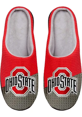 Ohio State Buckeyes Colorblock Big Logo Memory Foam Mens Slippers