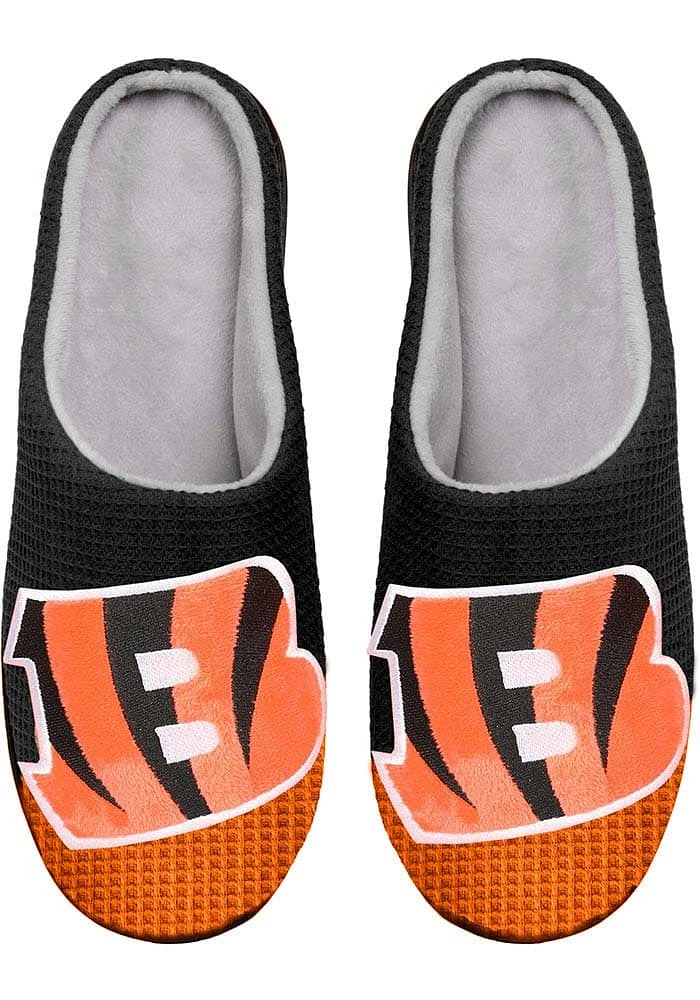 Cincinnati Bengals Colorblock Big Logo Memory Foam Mens Slippers