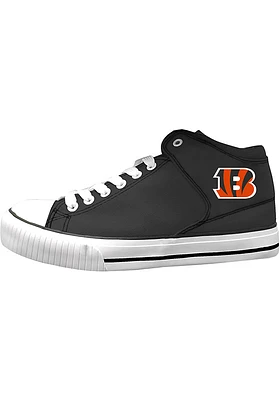 Cincinnati Bengals Black High Top Athletic Big Logo Canvas Sneaker Mens Shoes