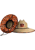 Forever Collectibles Cincinnati Bengals Brown Floral Straw Mens Bucket Hat