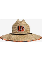 Forever Collectibles Cincinnati Bengals Brown Floral Straw Mens Bucket Hat