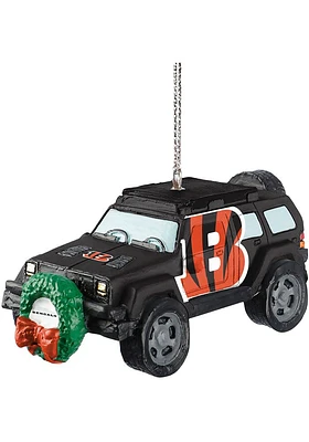 Cincinnati Bengals jeep with wreath Ornament