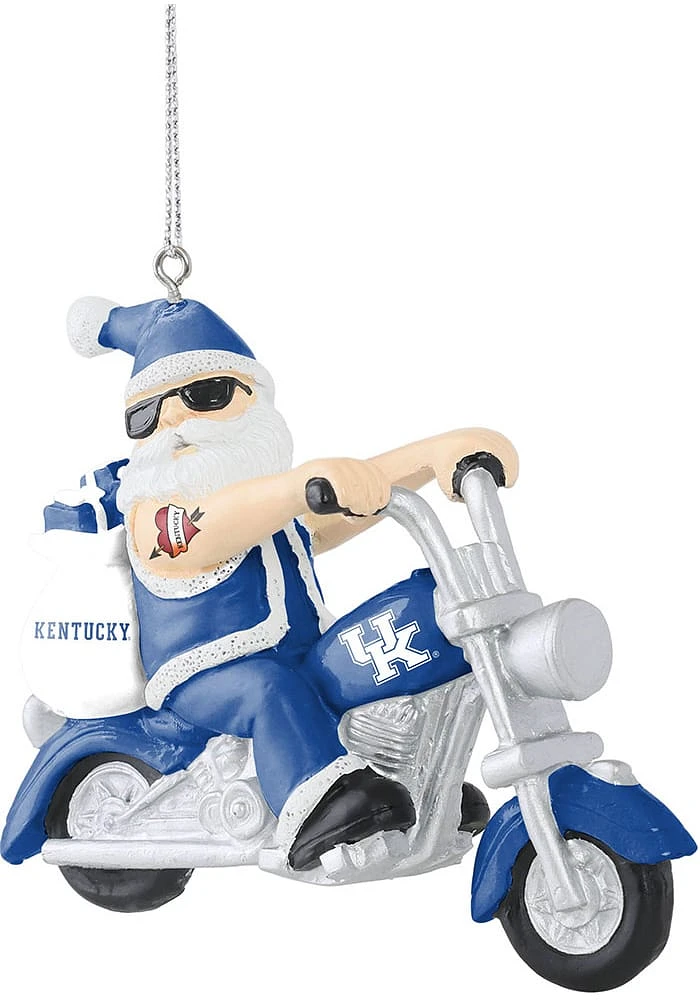 Kentucky Wildcats Santa On Motorcycle Ornament