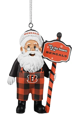 Cincinnati Bengals Santa Overalls Ornament