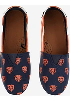 Chicago Bears Navy Blue Stripe Canvas Womens Shoes