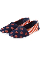 Chicago Bears Navy Blue Stripe Canvas Womens Shoes