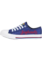 Kansas Jayhawks Red Glitter Low Top Canvas Womens Shoes