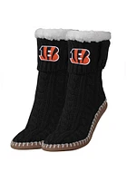 Cincinnati Bengals Logo Sherpa Footy Womens Slippers